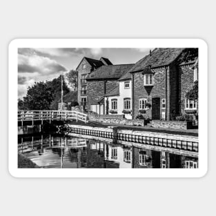 Picturesque Canalside Cottages in Newbury Sticker